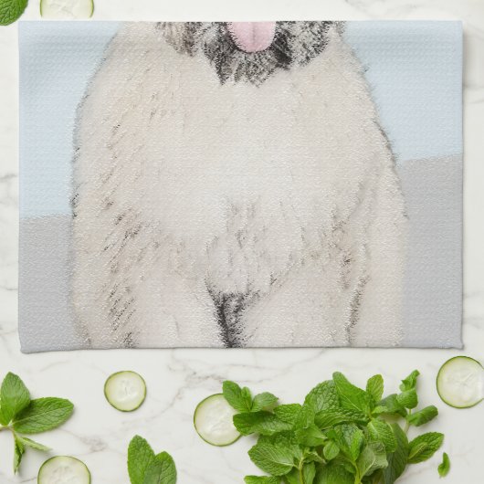 Linge De Cuisine Peinture de Bouvier des Flandres - Art original de (Plié)