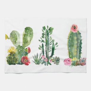 Linge De Cuisine Peinture de cactus aquarelle