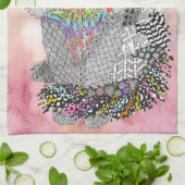 Linge De Cuisine Peinture de chats Pastel Aquarelle mignonne et col (Plié)