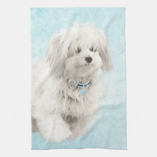 Linge De Cuisine Peinture de Coton de Tuléar - Art de chien origina