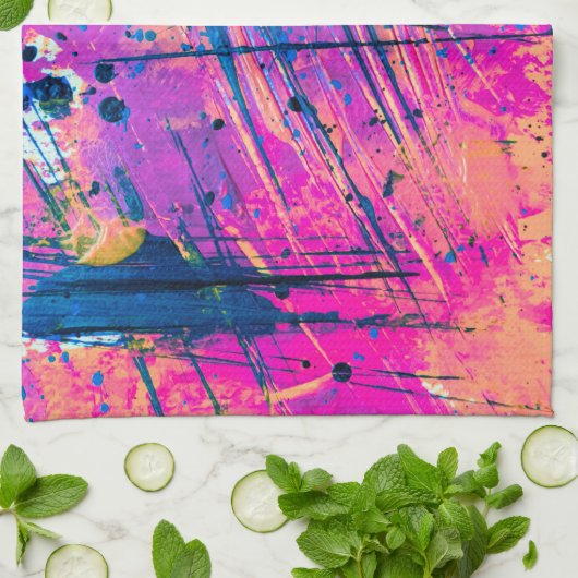 Linge De Cuisine Peinture de couchage d'été Abstraite (Plié)