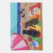 Linge De Cuisine Peinture de Labradors de brise d'été (Vertical)