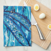 Linge De Cuisine Peinture de libellules bleues (Quart Plié)