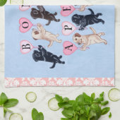 Linge De Cuisine Peinture de marche heureuse de Labradors (Plié)