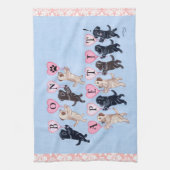 Linge De Cuisine Peinture de marche heureuse de Labradors (Vertical)