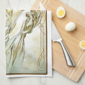 Linge De Cuisine Peinture de série de Nouveou Mucha d'art (Quart Plié)