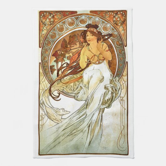 Linge De Cuisine Peinture de série de Nouveou Mucha d'art (Vertical)