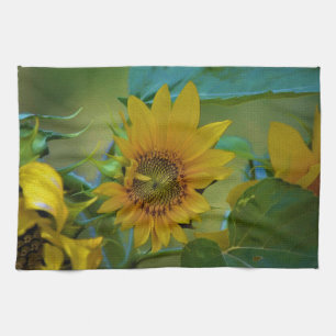 Linge De Cuisine Peinture de tournesol jaune Jardin Art Floral