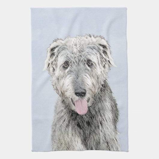 Linge De Cuisine Peinture de Wolfhound en Irlande - Beau art origin (Vertical)
