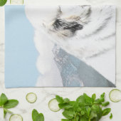 Linge De Cuisine Peinture des Pyrénées - Art original du chien (Plié)