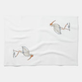Linge De Cuisine Peinture d'oiseaux Ibis blanc Art Cuisine Serviett (Horizontal)