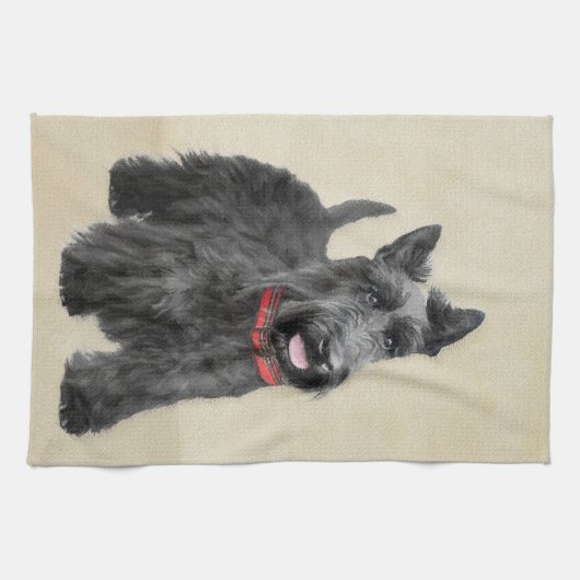 Linge De Cuisine Peinture écossaise Terrier - Cute Original Chien A (Horizontal)