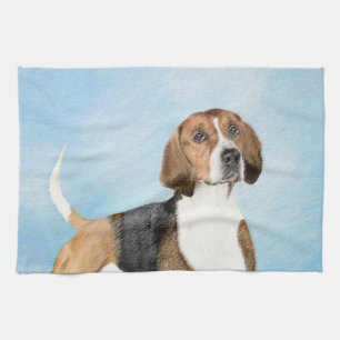 Linge De Cuisine Peinture Foxhound en anglais - Joli art original c