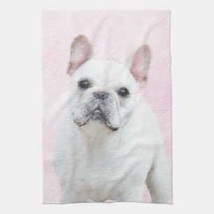 Linge De Cuisine Peinture française de Bulldog (Crème/Blanc)