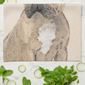 Linge De Cuisine Peinture française de Bulldog (Sable) - Belle oeuv (Plié)