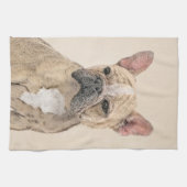 Linge De Cuisine Peinture française de Bulldog (Sable) - Belle oeuv (Horizontal)