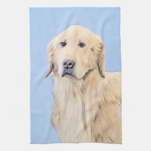 Linge De Cuisine Peinture Golden Retriever - Joli art original chie (Vertical)