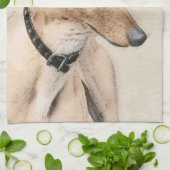 Linge De Cuisine Peinture Greyhound - Cute Original Chien Art (Plié)