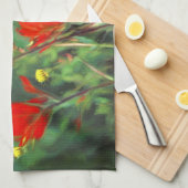 Linge De Cuisine Peinture indienne de pinceau - Art Fleur original (Quart Plié)