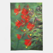 Linge De Cuisine Peinture indienne de pinceau - Art Fleur original (Vertical)