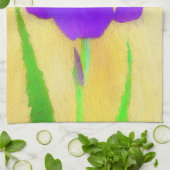 Linge De Cuisine Peinture Iris à pois pourpre - Chien original mign (Plié)