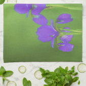 Linge De Cuisine Peinture Iris Violet - Art Fleur Originale (Plié)
