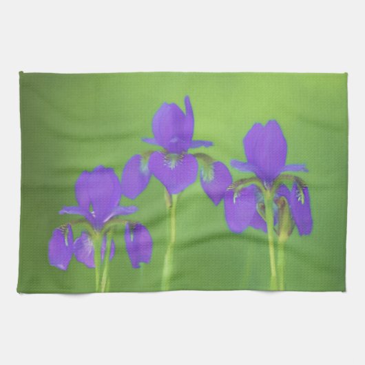Linge De Cuisine Peinture Iris Violet - Art Fleur Originale (Horizontal)