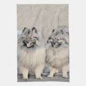 Linge De Cuisine Peinture Keeshond Brothers - Art Chien original (Vertical)