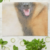 Linge De Cuisine Peinture Malinoise belge - Cute Original Chien Art (Plié)