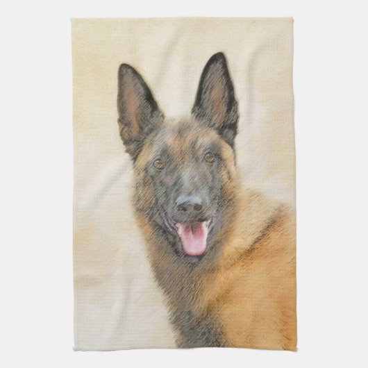 Linge De Cuisine Peinture Malinoise belge - Cute Original Chien Art (Vertical)