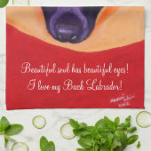 Linge De Cuisine Peinture noire de Labrador (Plié)