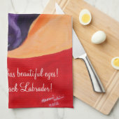 Linge De Cuisine Peinture noire de Labrador (Quart Plié)