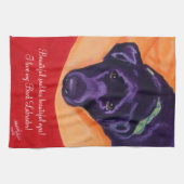 Linge De Cuisine Peinture noire de Labrador (Horizontal)