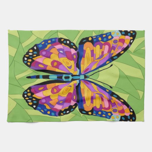 Linge De Cuisine Peinture papillon abstraite (Horizontal)