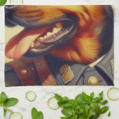 Linge De Cuisine Peinture par Rottweiler rétro (Plié)