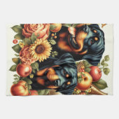 Linge De Cuisine Peinture par Rottweiler rétro (Horizontal)