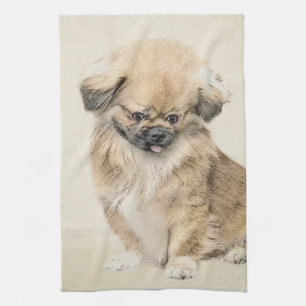 Linge De Cuisine Peinture Pekingese - Cute Original Chien Art