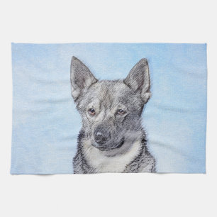 Linge De Cuisine Peinture Suédoise Vallhund - Cute Original Chien A