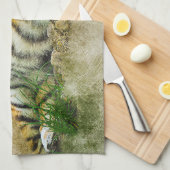 Linge De Cuisine Peinture sur tigre (Quart Plié)