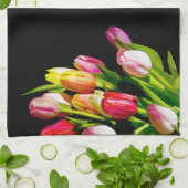 Linge De Cuisine Peinture Tulip - Art Fleur original (Plié)