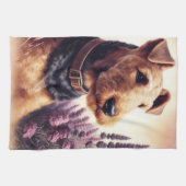 Linge De Cuisine Peinture vintage Airedale Terrier (Horizontal)