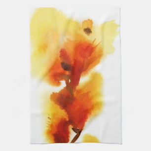 Linge De Cuisine Peintures florales abstraites 2 d'aquarelle