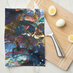 Linge De Cuisine Peintures lourdes collées se chevauchant dans un m