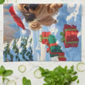 Linge De Cuisine Pekingese Chien courant dans la neige avec le Casq (Plié)