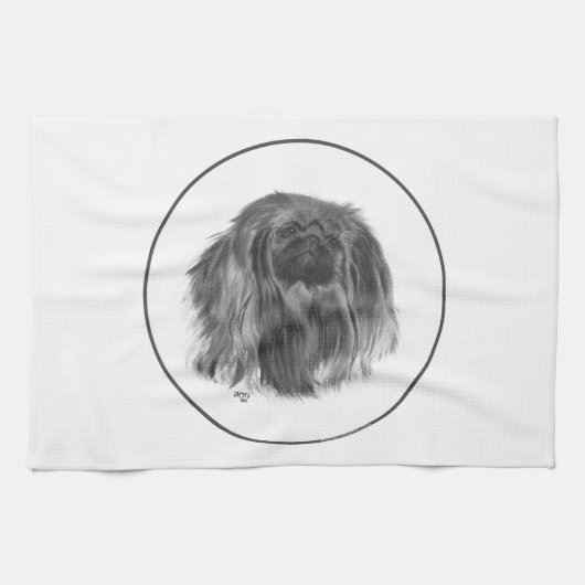 Linge De Cuisine Pekingese foncé (Horizontal)