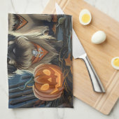 Linge De Cuisine Pékingese Halloween Éffrayant (Quart Plié)