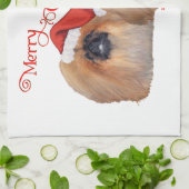 Linge De Cuisine Pékinois Joyeux Noël (Plié)