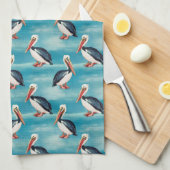 Linge De Cuisine Pélican côtier océanique (Quart Plié)