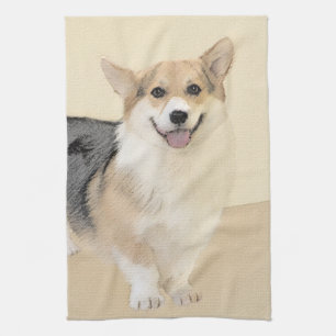 Linge De Cuisine Pembroke Welsh Corgi Peinture - Art Chien original