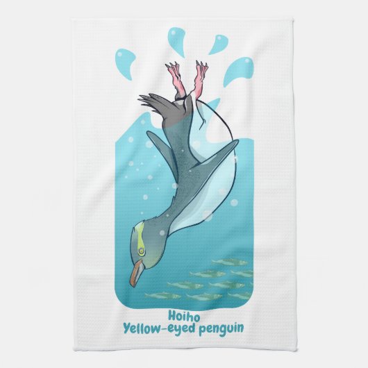 LINGE DE CUISINE PENGUIN JAUNE DE HOIHO (Vertical)